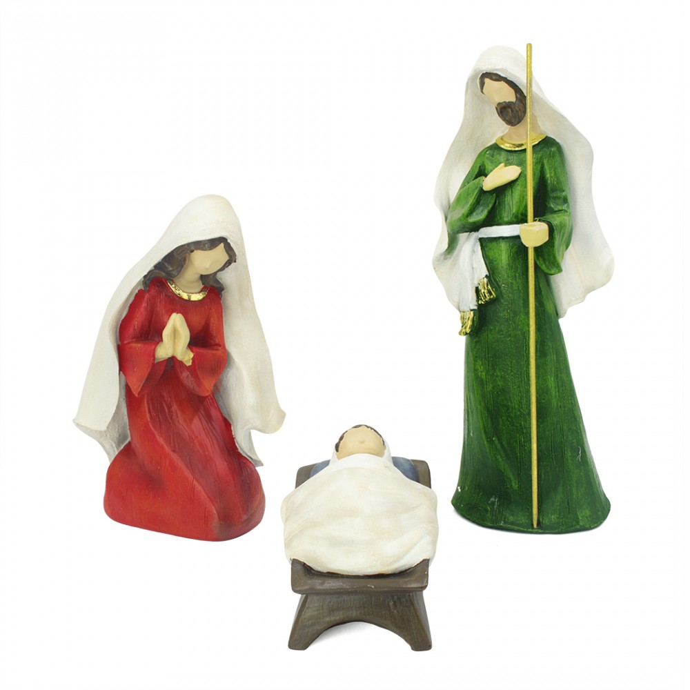 Nativita' per presepe 907463 con 3 personaggi in resina 41 cm Addobbo Natalizio