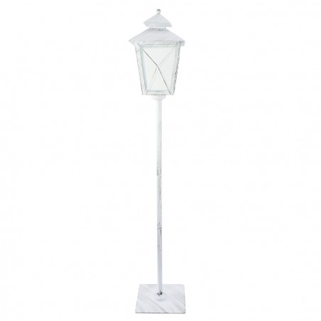 Lampione bianco di Natale 744044 decorazione in metallo e vetro 106Hx18x18 cm
