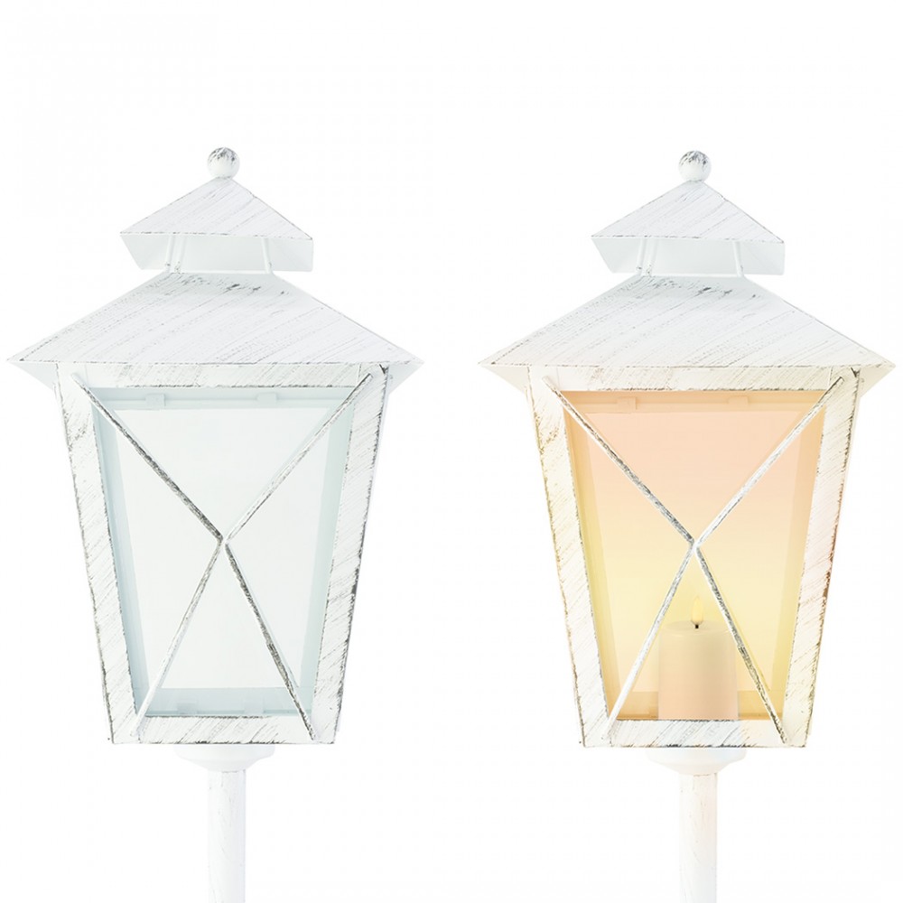 Lampione bianco di Natale 744044 decorazione in...