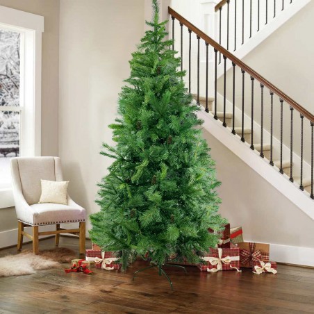 Albero Di Natale 240H Cm 164040 pigne e 900 rami pieghevoli In PVC artificiale