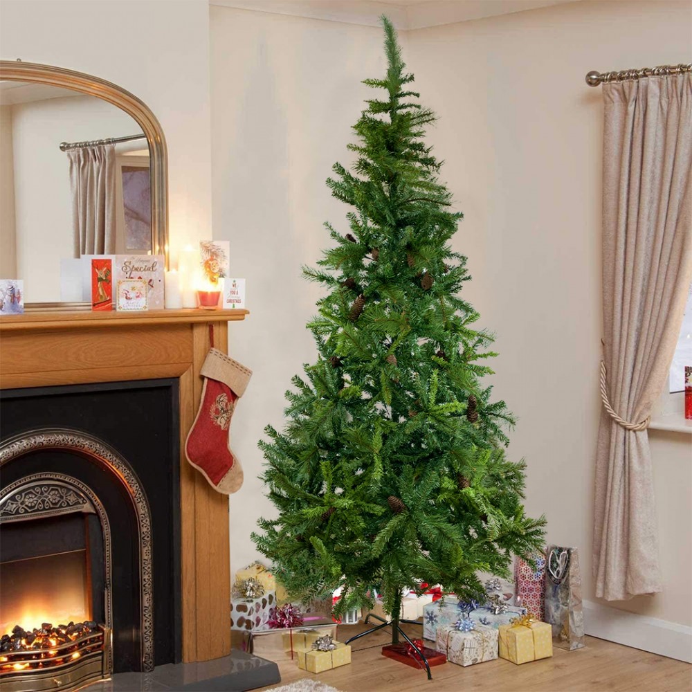 Albero di Natale 240H cm 164045 con pigne e...