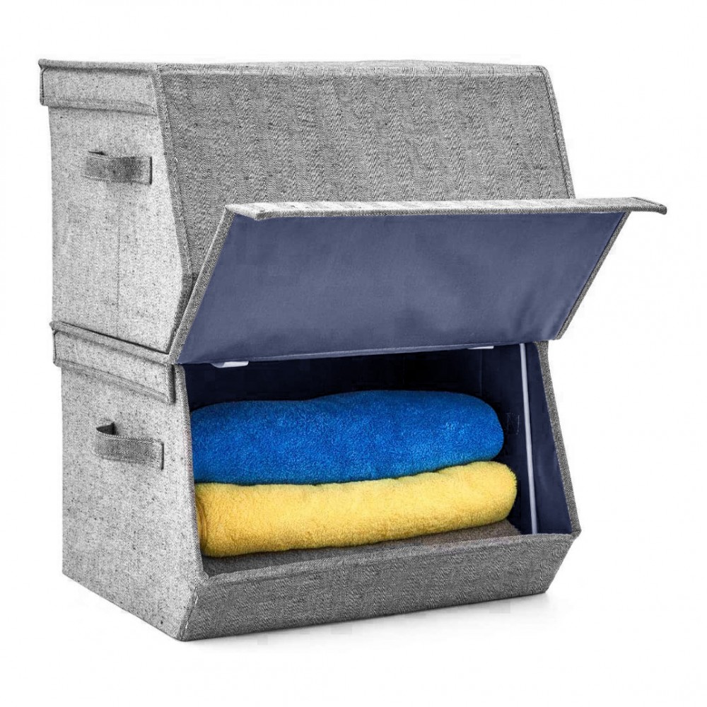 Contenitore Portaoggetti Pieghevole con Manici...