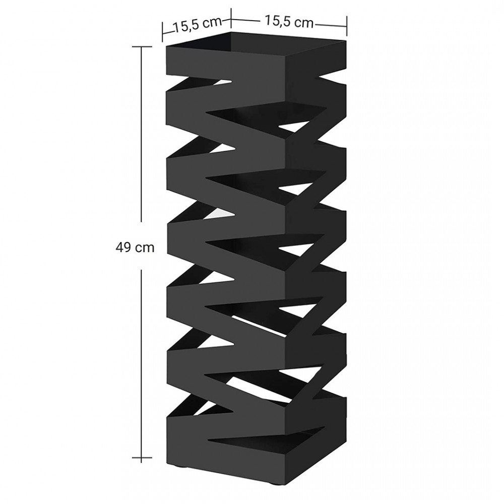 Portaombrelli in Metallo Nero Quadrato Design...