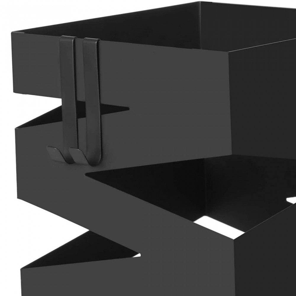 Portaombrelli in Metallo Nero Quadrato Design...