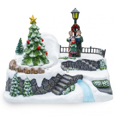 Villaggio Natalizio Scenario 361005 Illuminazione Musica E Movimento 18x13x16Cm