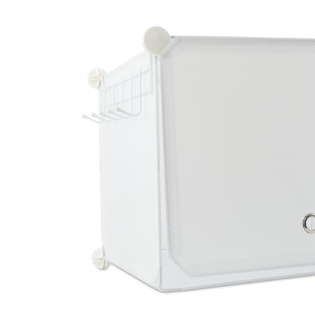 Scaffale Modulare Scarpiera in PVC Bianca Armadietto Componibile Salvaspazio