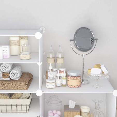 Scaffale Modulare Scarpiera in PVC Bianca Armadietto Componibile Salvaspazio