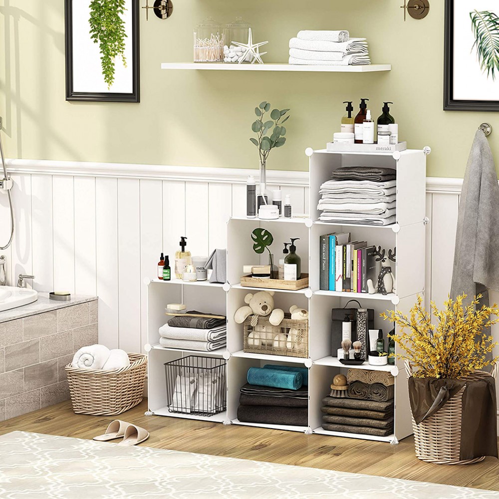 Scaffale Modulare Scarpiera in PVC Bianca...