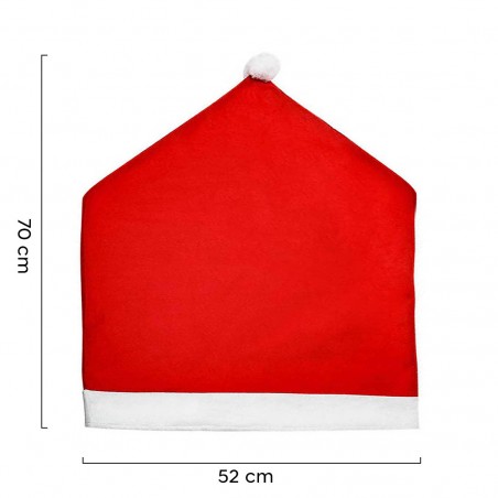 Kit 4 Coprisedie Natalizio a Forma di Cappello di Babbo Natale per Schienale