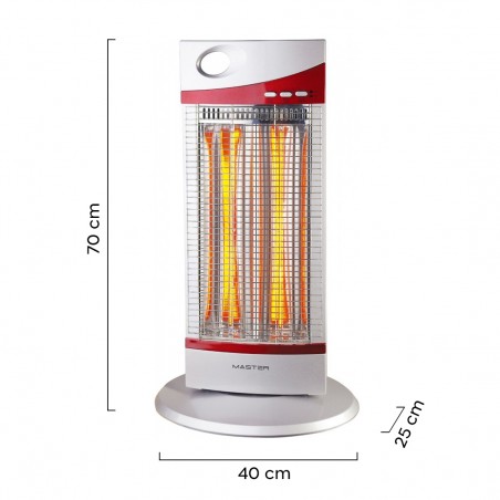 Stufa alogena al carbonio oscillante 2 elementi MASTER SC1300 da 600 - 1200W