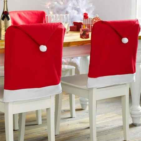 Kit 2 Coprisedie Natalizio a Forma di Cappello di Babbo Natale per Schienale