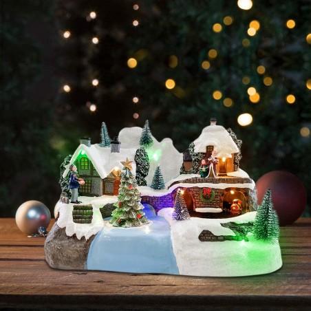 Villaggio Natalizio 361032 Paesaggio Innevato di Natale Luci Suoni e Movimento