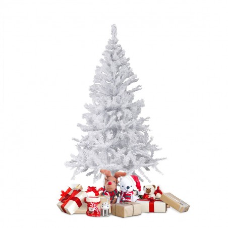 Albero di Natale Bianco 120 cm Abete Artificiale BIANCONATALE Rami Pieghevoli