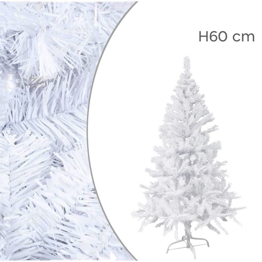 Albero di Natale Bianco 60 cm Abete Artificiale...