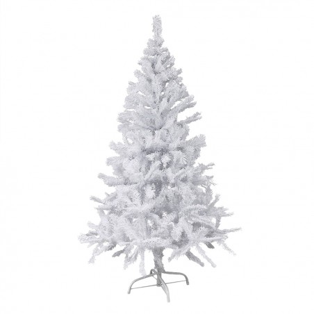 Albero di Natale Bianco 210 cm Abete Artificiale BIANCONATALE Rami Pieghevoli