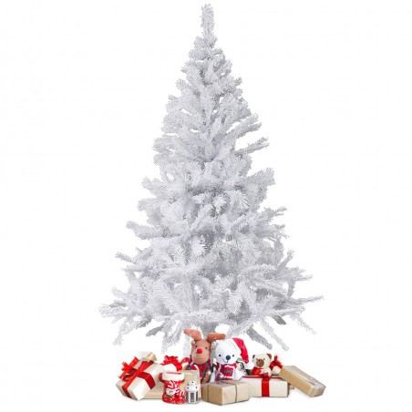 Albero di Natale Bianco 210 cm Abete Artificiale BIANCONATALE Rami Pieghevoli