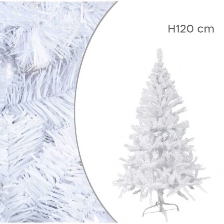 Albero di Natale Bianco 120 cm Abete Artificiale BIANCONATALE Rami Pieghevoli