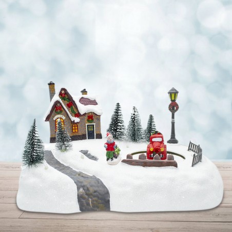 Villaggio Natalizio 361042 Giostra di Natale Luci Suoni e Movimento 20x20x16 cm