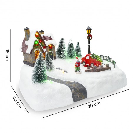 Villaggio Natalizio 361042 Giostra di Natale Luci Suoni e Movimento 20x20x16 cm