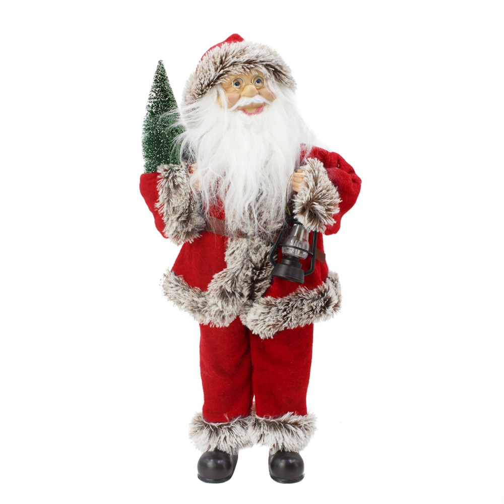 Babbo Natale Carillon con Lanterna e Albero 45 cm 103235 Suoni e Movimento