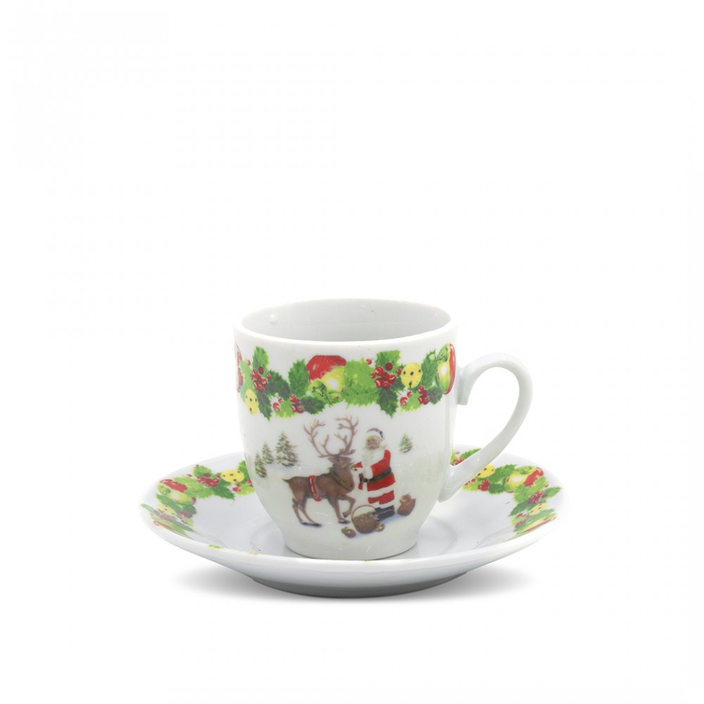 Set di 6 Tazzine da Caffè e Piattini in...