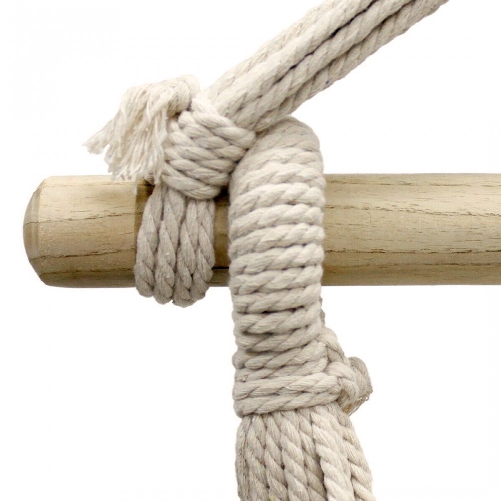 Amaca Poltrona Sospesa Cotone Ecrù Supporto in...