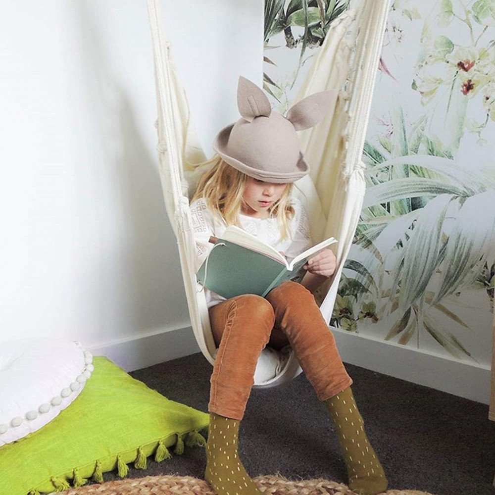 Amaca Poltrona Sospesa Cotone Ecrù Supporto in...