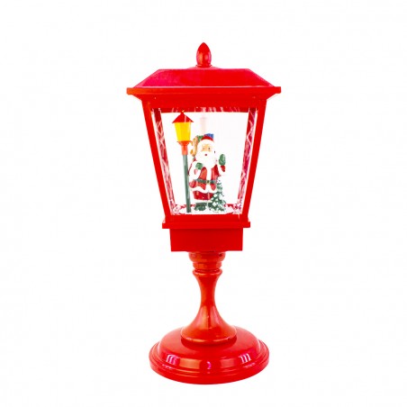Lampione Rosso di Natale 243022 Decorazione 60H cm Plastica Suoni Luci Movimento