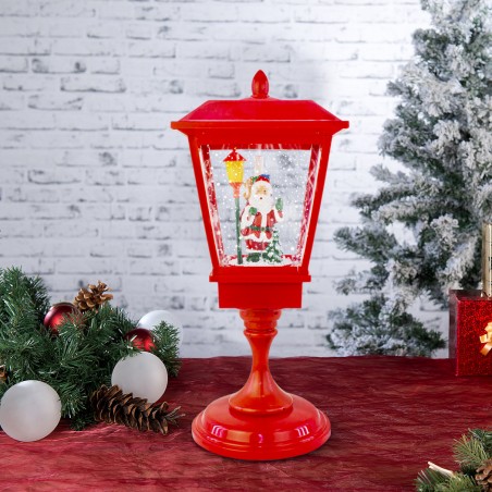 Lampione Rosso di Natale 243022 Decorazione 60H cm Plastica Suoni Luci Movimento