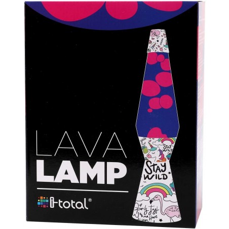Lampada Lava Lamp 40cm XL1768 Unicorno Magma con Glitter Colorati Design Moderno