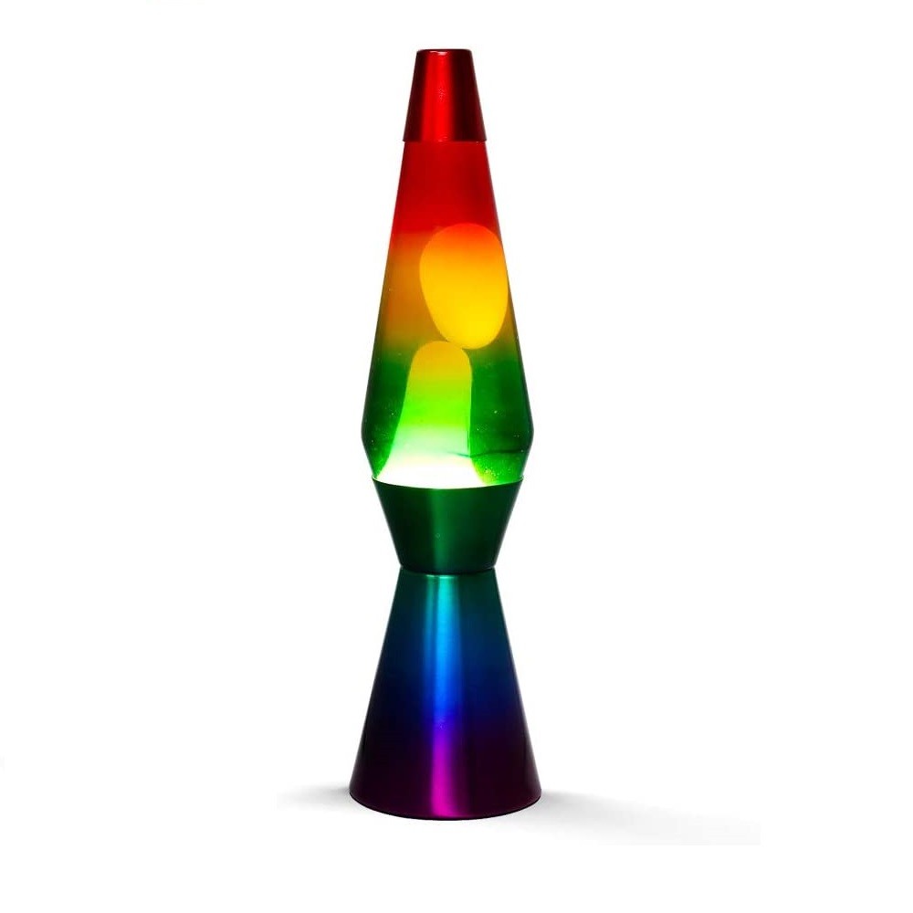 Lampada Lava Lamp 40 cm XL1767 Arcobaleno con Magma Glitter Multicolor RAINBOW