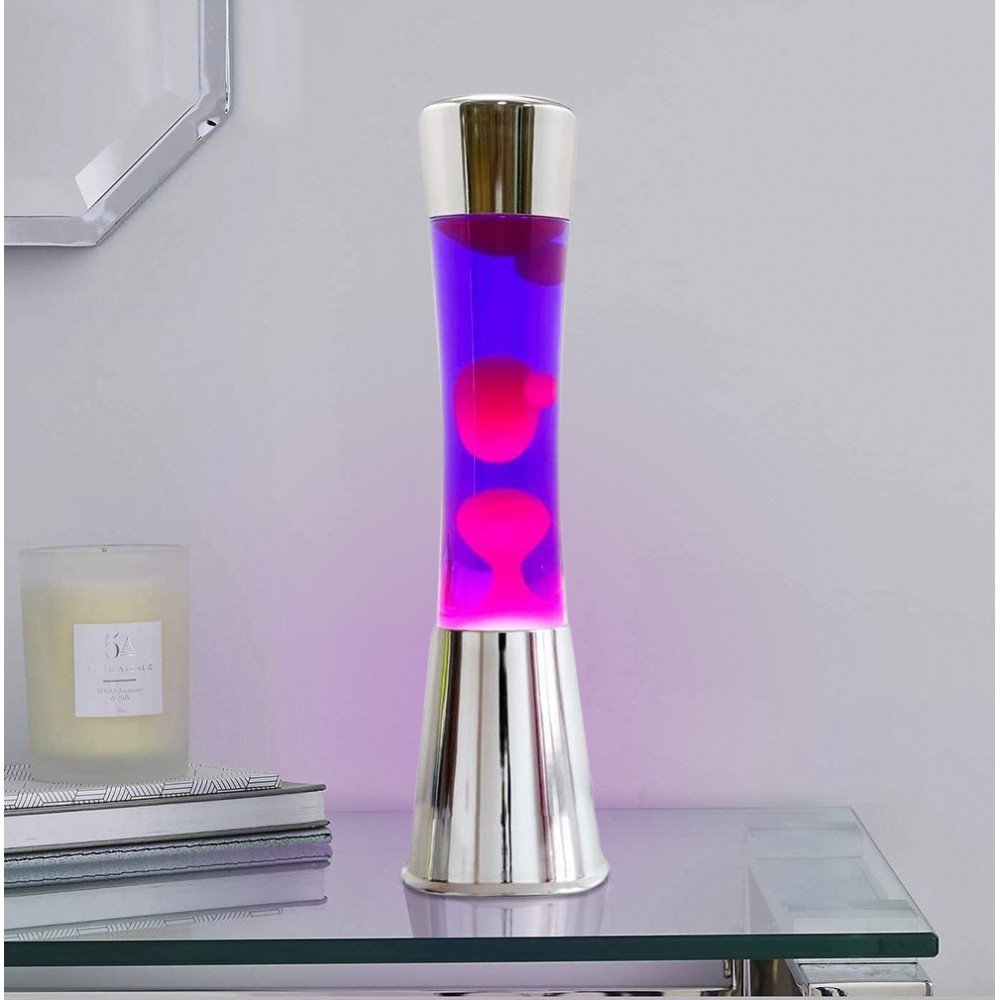Lampada Lava Lamp 40 cm XL1772 Base Silver e...