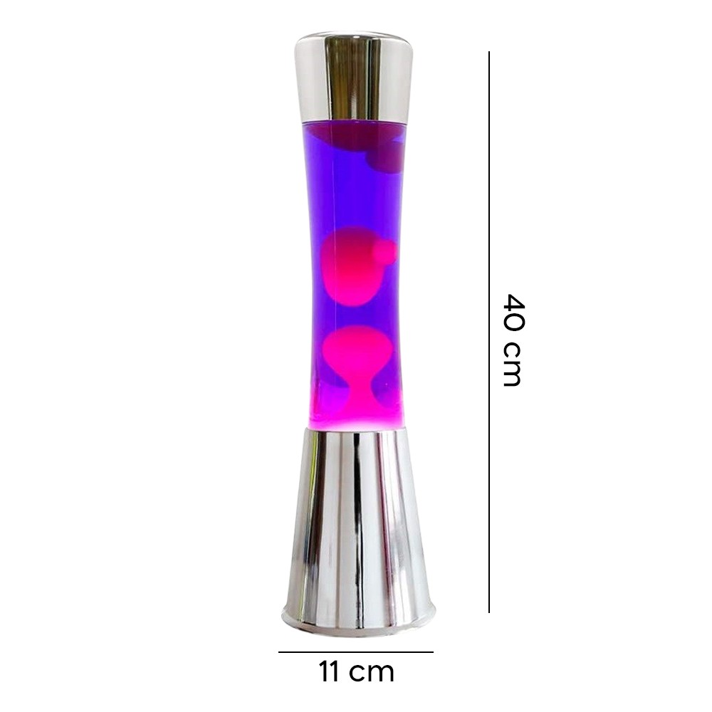 Lampada Lava Lamp 40 cm XL1772 Base Silver e...