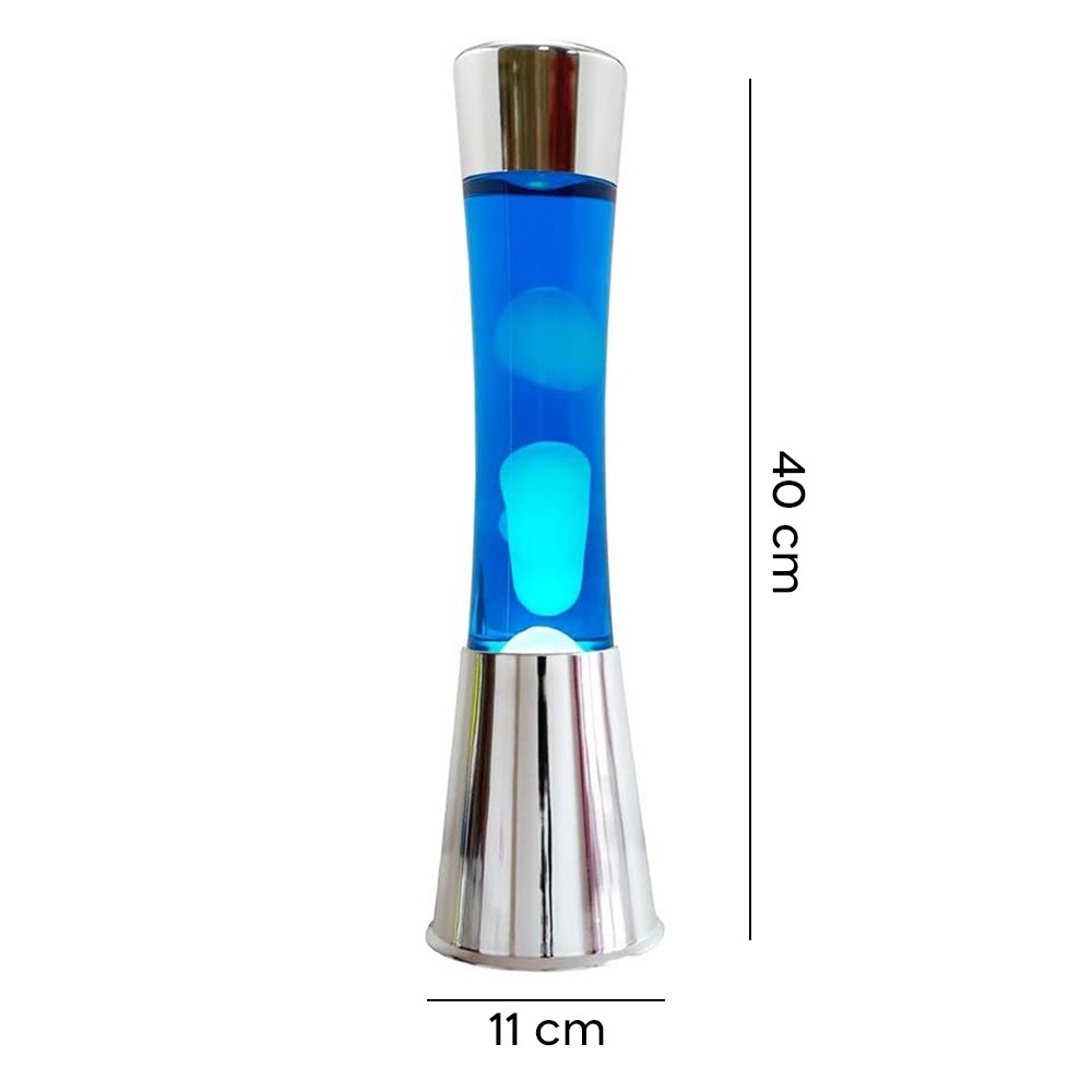 Lampada Lava Lamp 40 cm XL1773 Base Silver e...