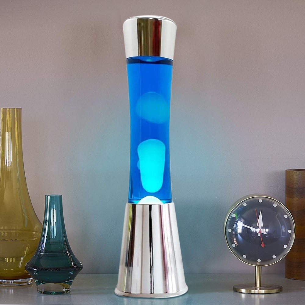 Lampada Lava Lamp 40 cm XL1773 Base Silver e...