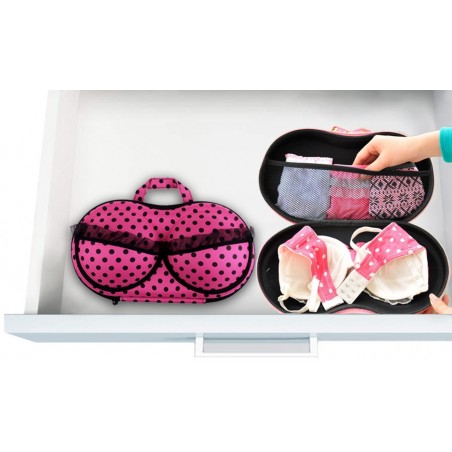 Organizzatore a forma di reggiseno Portaoggetti  per Biancheria Intima Magenta Pois Organizzatore a forma di reggiseno Portaoggetti  per Biancheria Intima Magenta Pois