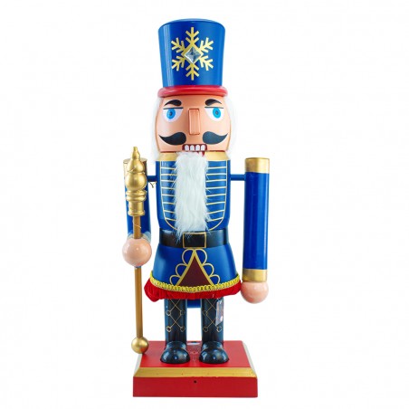 Soldatino Schiaccianoci Blu Gigante 392048 160 Cm con Musica, Luci e Movimento