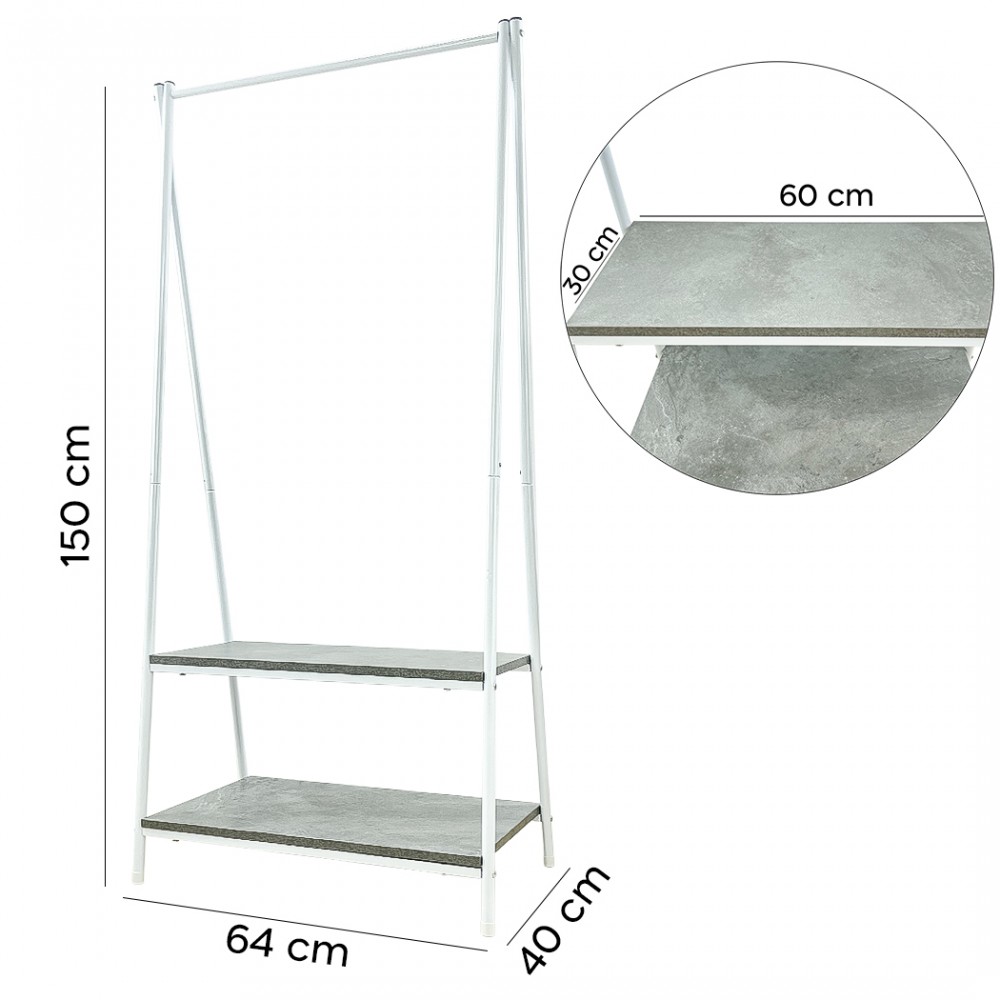 Stand Appendiabiti metallo 64x40xH150 cm con...
