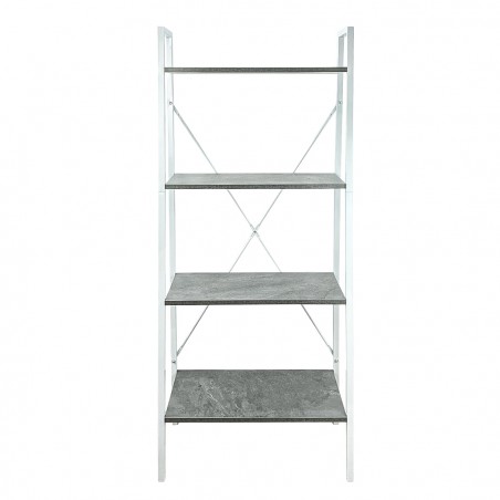 Libreria Scaffale Industrial in Metallo con 4 Ripiani Cemento 60 x 33 x 150 cm