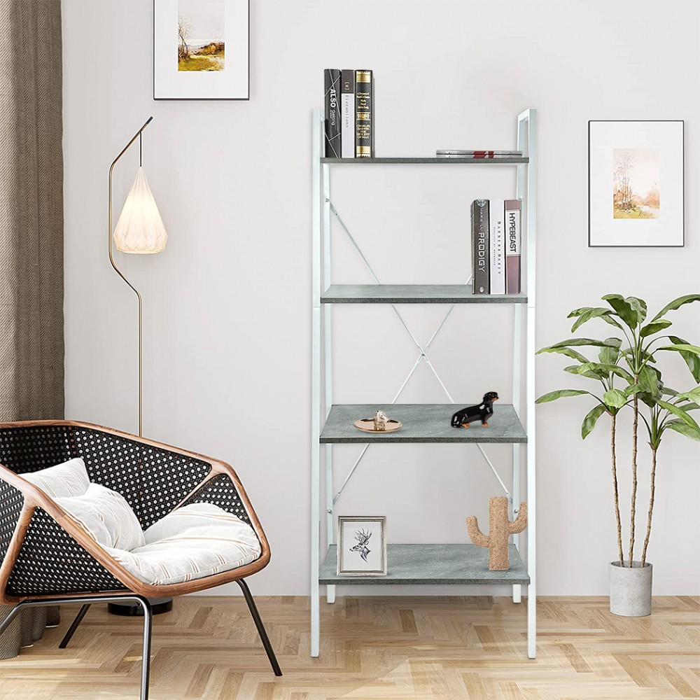 Libreria Scaffale Industrial in Metallo con 4...