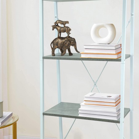 Libreria Scaffale Industrial in Metallo con 4 Ripiani Cemento 60 x 33 x 150 cm