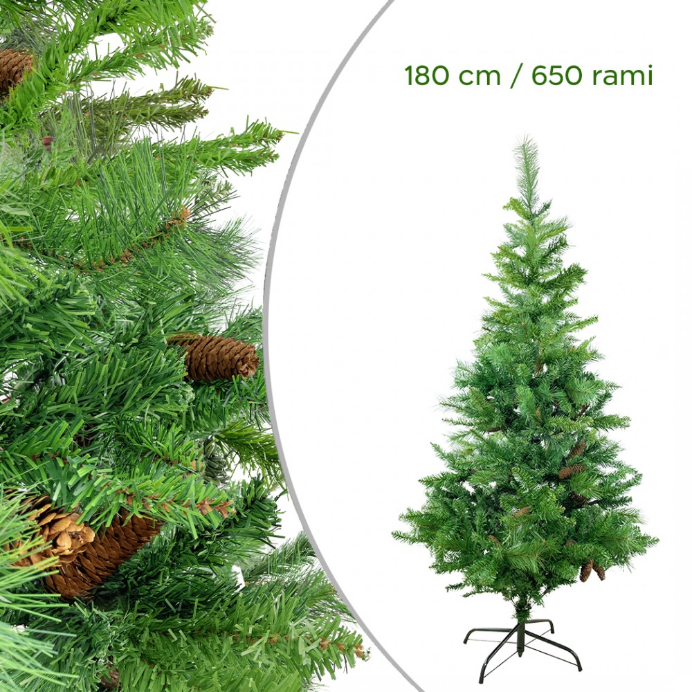 Albero di Natale 180H cm 164047 con Pigne e...