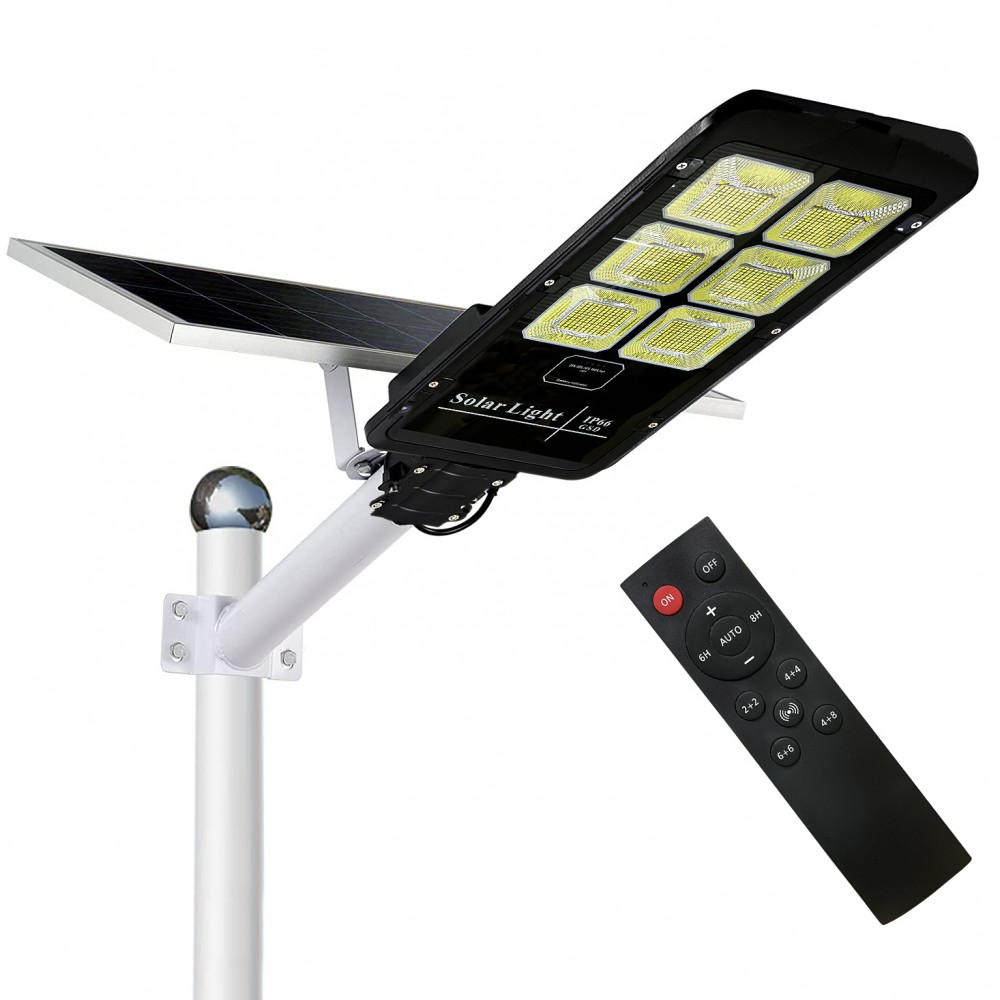 Image of Faro Lampione con Pannello Solare 6 Led 500 W con Staffa e Telecomando052