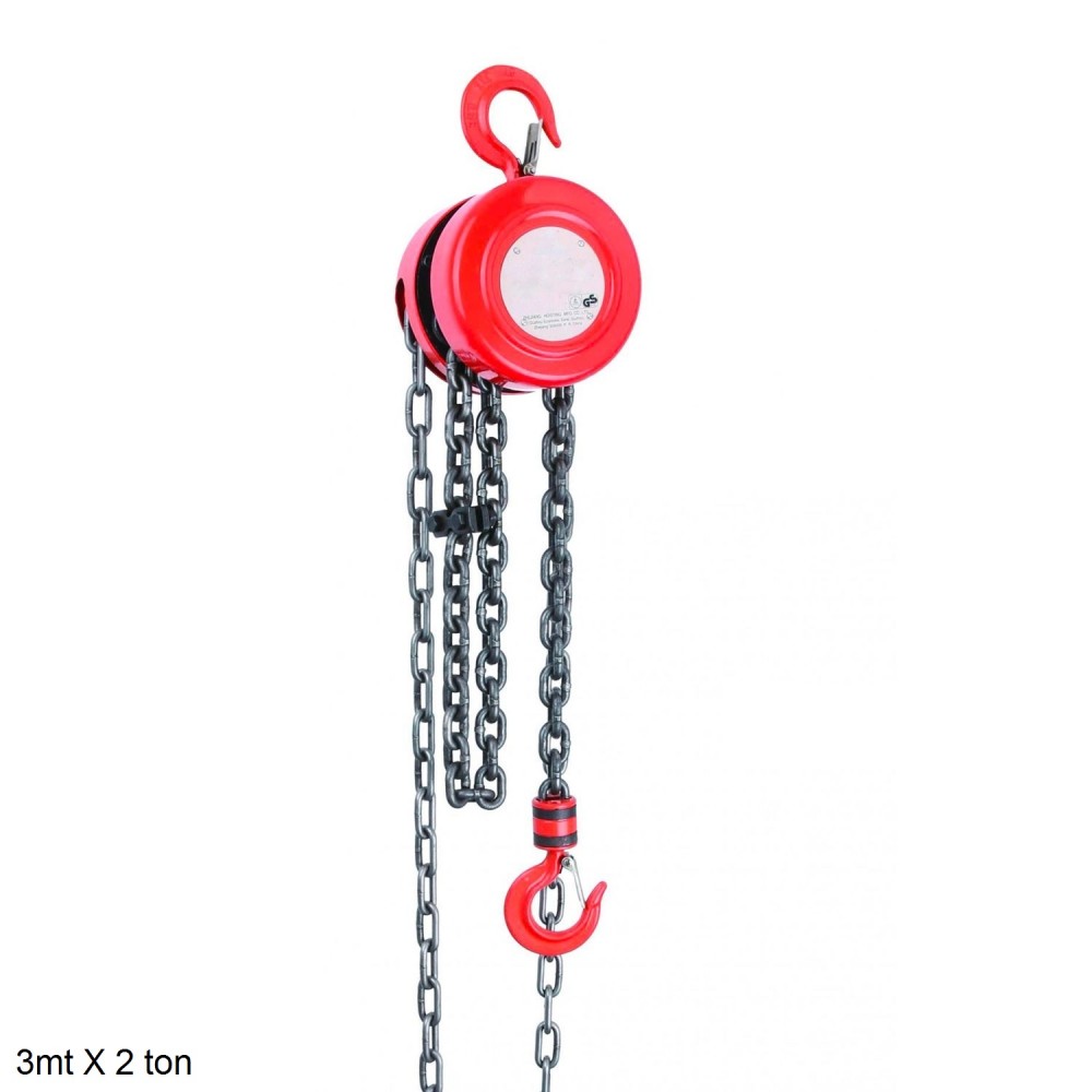 Argano a catena manuale 3 mt 2 ton paranco...