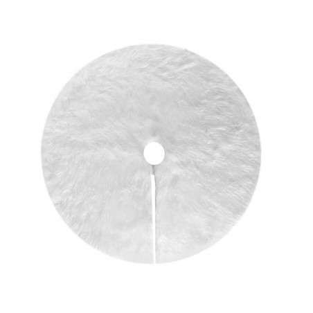 Tappeto per Albero di Natale Bianco Morbida Pelliccia 80cm Gonna Base Albero