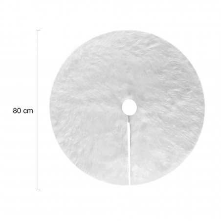 Tappeto per Albero di Natale Bianco Morbida Pelliccia 80cm Gonna Base Albero