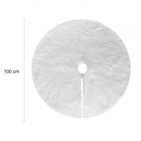 Tappeto per Albero di Natale Bianco Morbida Pelliccia 100cm Gonna Base Albero