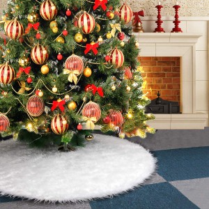 Tappeto per Albero di Natale Bianco Morbida Pelliccia... 2