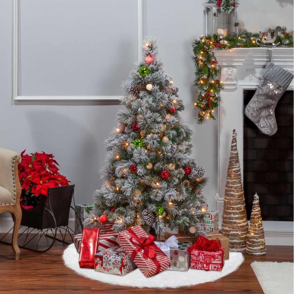 Tappeto per Albero di Natale Bianco Morbida...