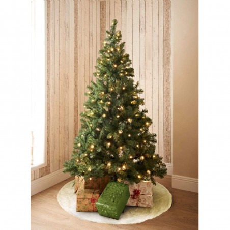 Tappeto per Albero di Natale Bianco Morbida Pelliccia 100cm Gonna Base Albero